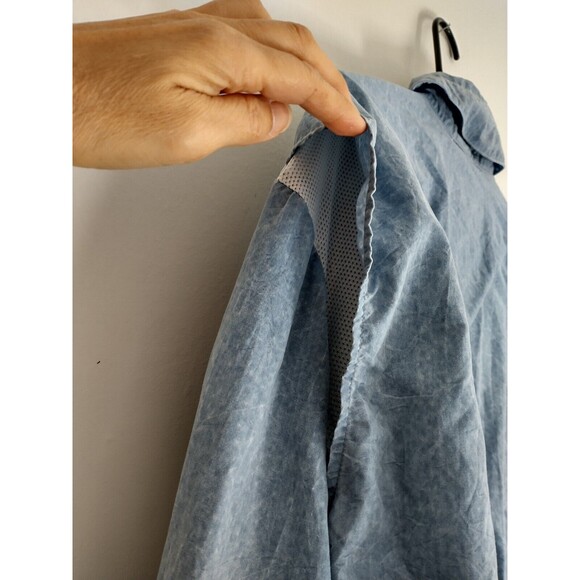 Tarponwear Fishing Shirt Men M Blue Pockets Vented Nylon Long Sleev Logo Outdoor - Picture 9 of 11